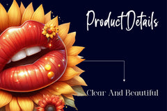 Watercolour Sunflower Lips Clipart Bundle - CraftNest - Digital Crafting and Art