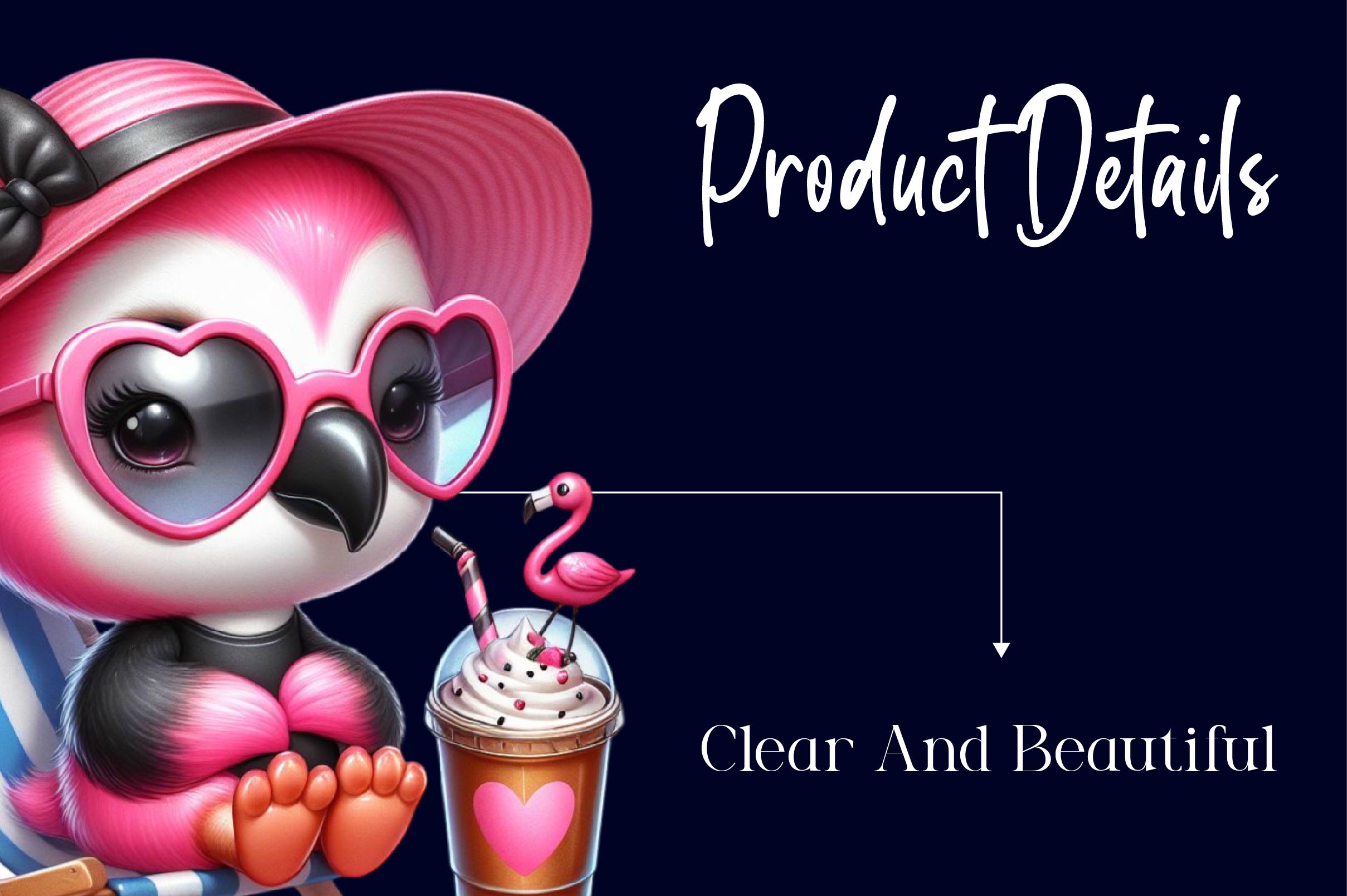 Chic Beach Flamingo Clipart Bundle - CraftNest - Digital Crafting and Art