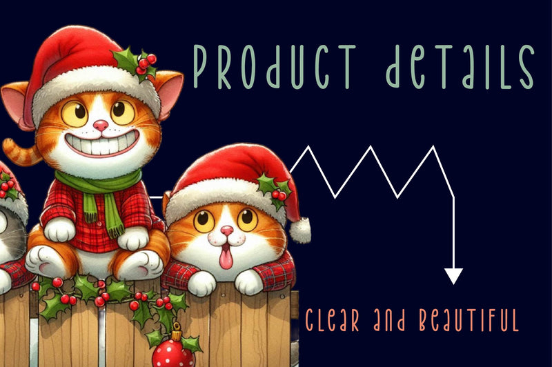 Christmas Cat On Fence Clipart Bundle - CraftNest - Digital Crafting and Art