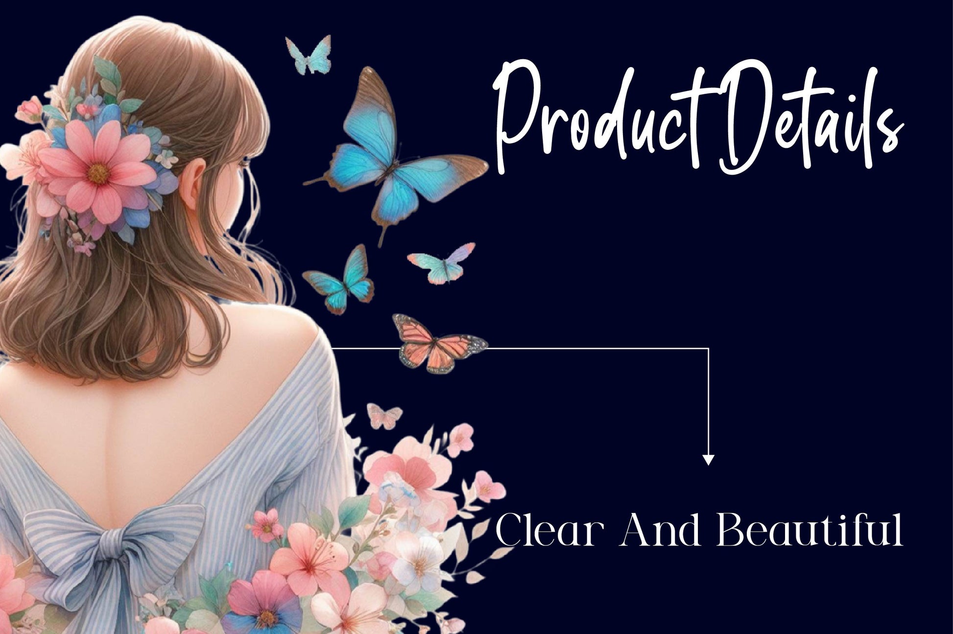 Woman Back Butterflies & Flowers Clipart Bundle - CraftNest - Digital Crafting and Art