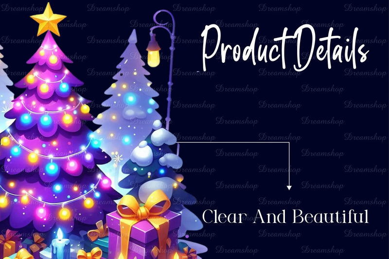 Purple Christmas Tree Clipart Bundle - CraftNest - Digital Crafting and Art