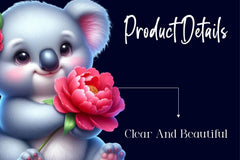 Floral Koala Clipart Bundle - CraftNest - Digital Crafting and Art