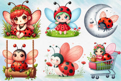 Ladybug Fairy Clipart Bundle - CraftNest - Digital Crafting and Art
