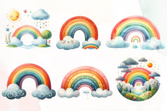 Set Of Rainbow Clipart Bundle - CraftNest - Digital Crafting and Art