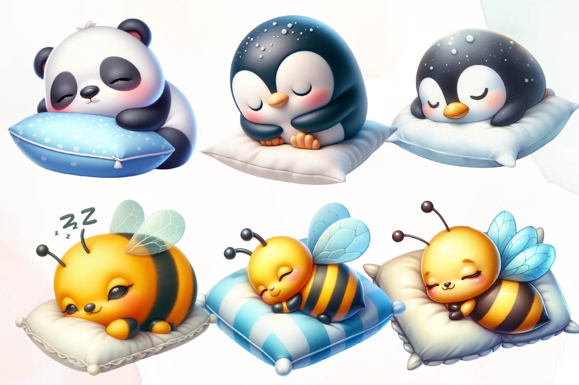 Cute Sleeping Animals Clipart Bundle - CraftNest - Digital Crafting and Art
