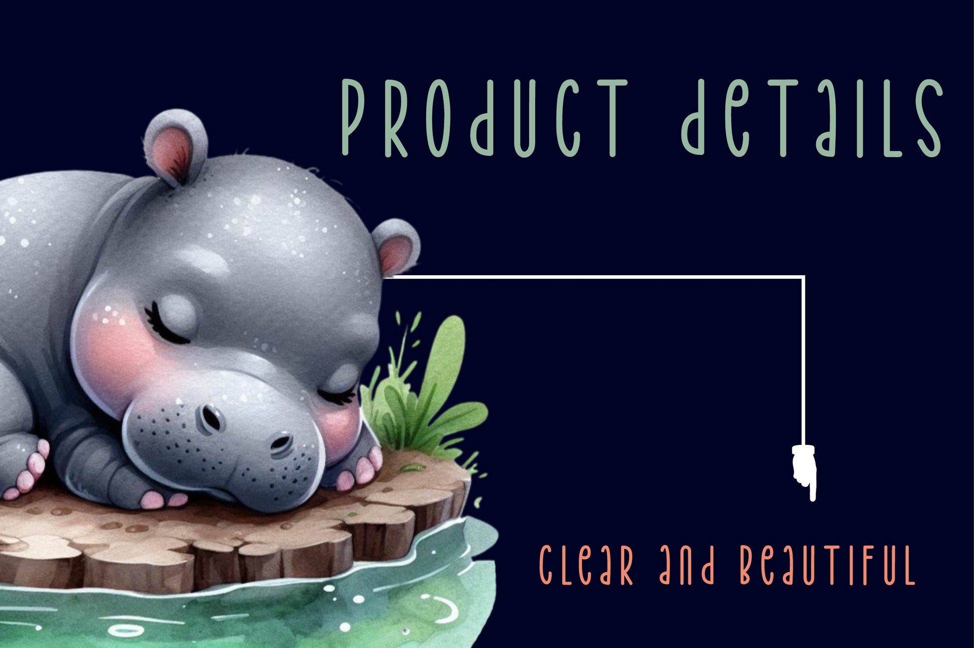 Sleeping Baby Hippo Clipart Bundle - CraftNest - Digital Crafting and Art