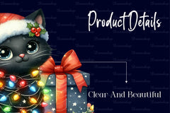 Funny Christmas Black Cat Clipart Bundle 3 - CraftNest - Digital Crafting and Art