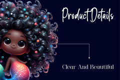 Cute Black Mermaid Clipart Bundle - CraftNest - Digital Crafting and Art