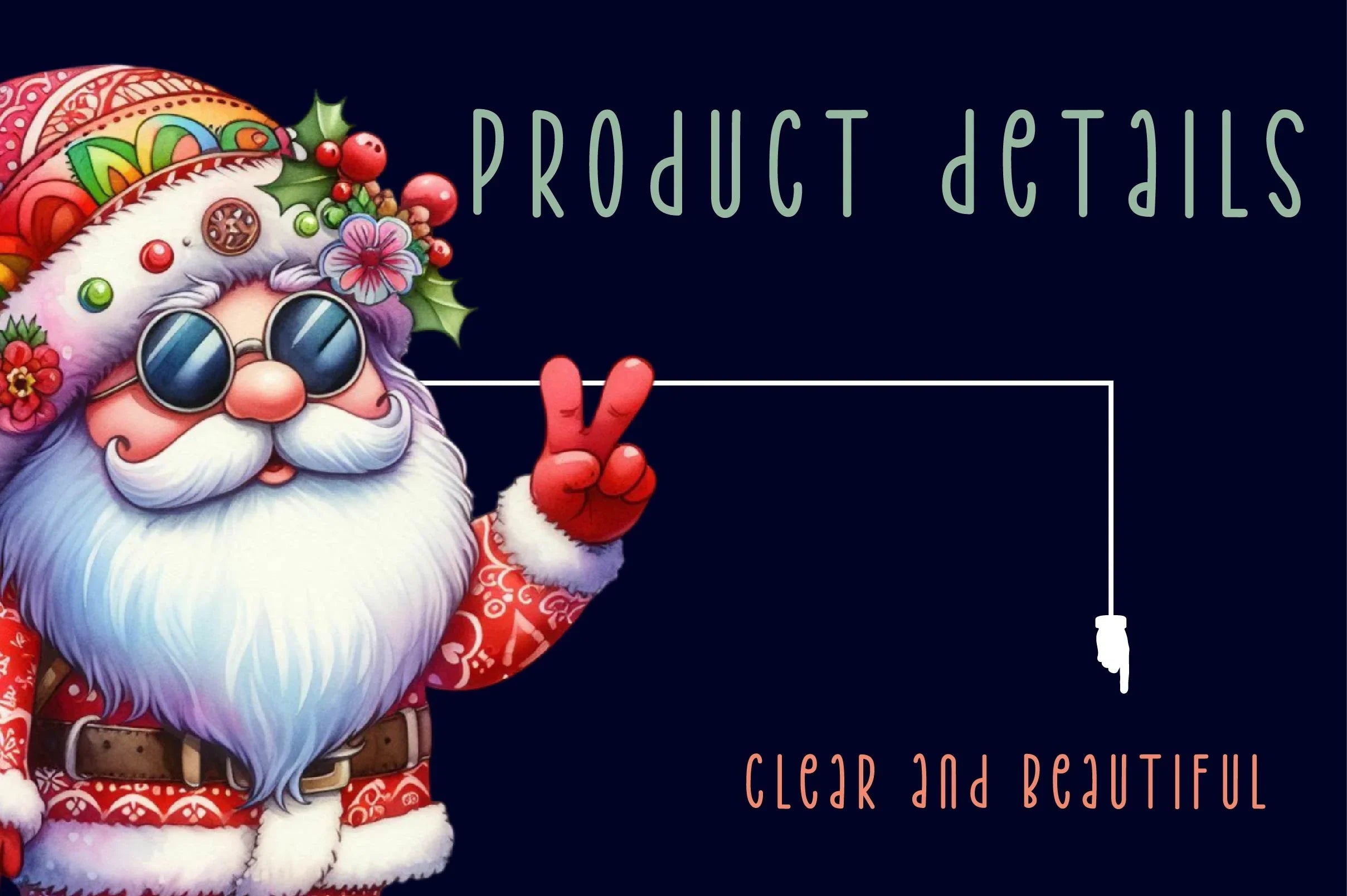 Hippie Santa Claus Clipart Bundle - CraftNest - Digital Crafting and Art