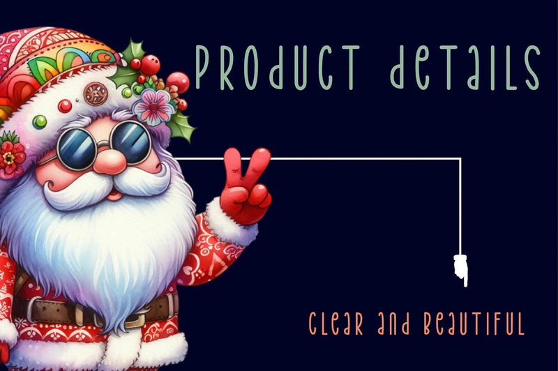 Hippie Santa Claus Clipart Bundle - CraftNest - Digital Crafting and Art