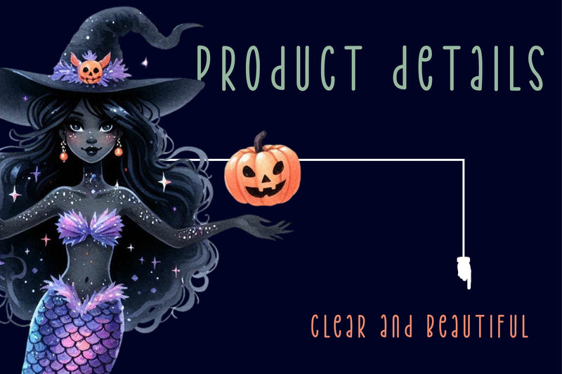 Halloween Mystical Mermaid Girl Clipart Bundle - CraftNest - Digital Crafting and Art