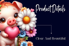 Spring Pig Clipart Bundle - CraftNest - Digital Crafting and Art