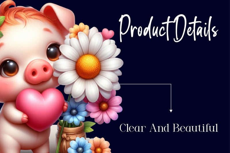 Spring Pig Clipart Bundle - CraftNest - Digital Crafting and Art