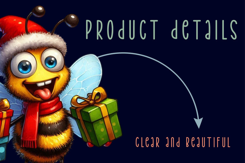 Christmas Funny Bee Clipart Bundle - CraftNest - Digital Crafting and Art