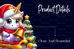 Christmas Cute Unicorn Clipart Bundle - CraftNest - Digital Crafting and Art