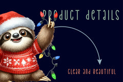 Christmas Sloth Clipart Bundle - CraftNest - Digital Crafting and Art