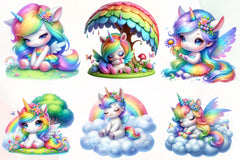 Cute Fairy Unicorn Clipart Bundle 1 - CraftNest - Digital Crafting and Art