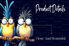 Funny Birds Watercolor Clipart Bundle - CraftNest - Digital Crafting and Art