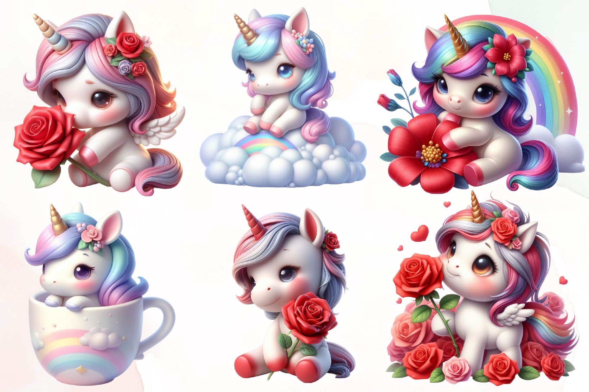 Cute Unicorn Clipart Bundle 2 - CraftNest - Digital Crafting and Art