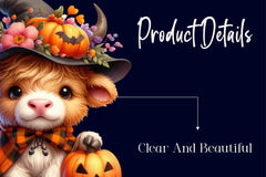 Cute Highland Cow Halloween Clipart Bundle - CraftNest - Digital Crafting and Art