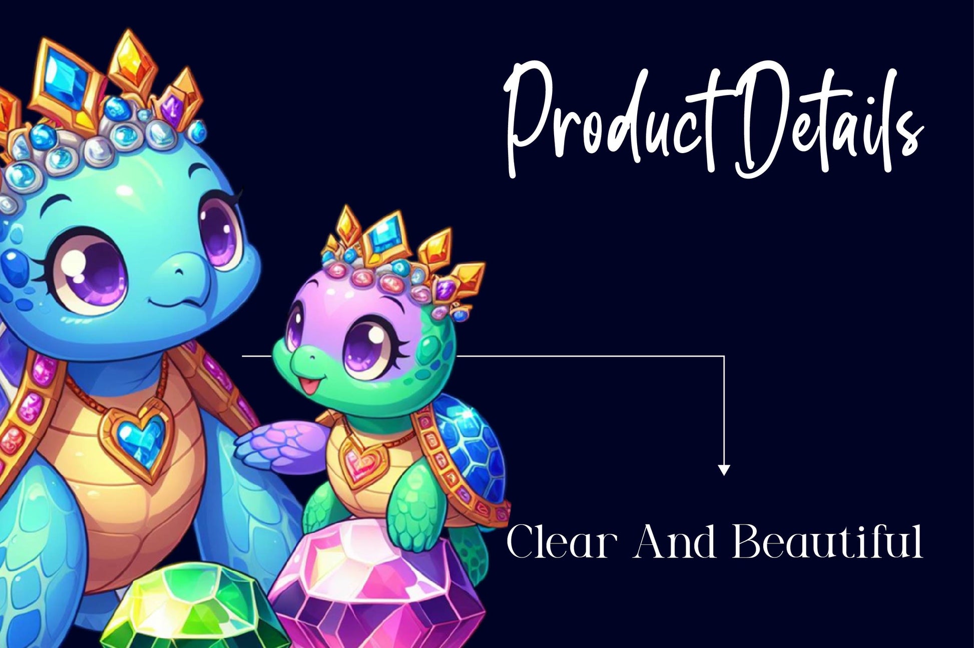 Gem Sea Turtle Mom And Baby Clipart Bundle - CraftNest - Digital Crafting and Art