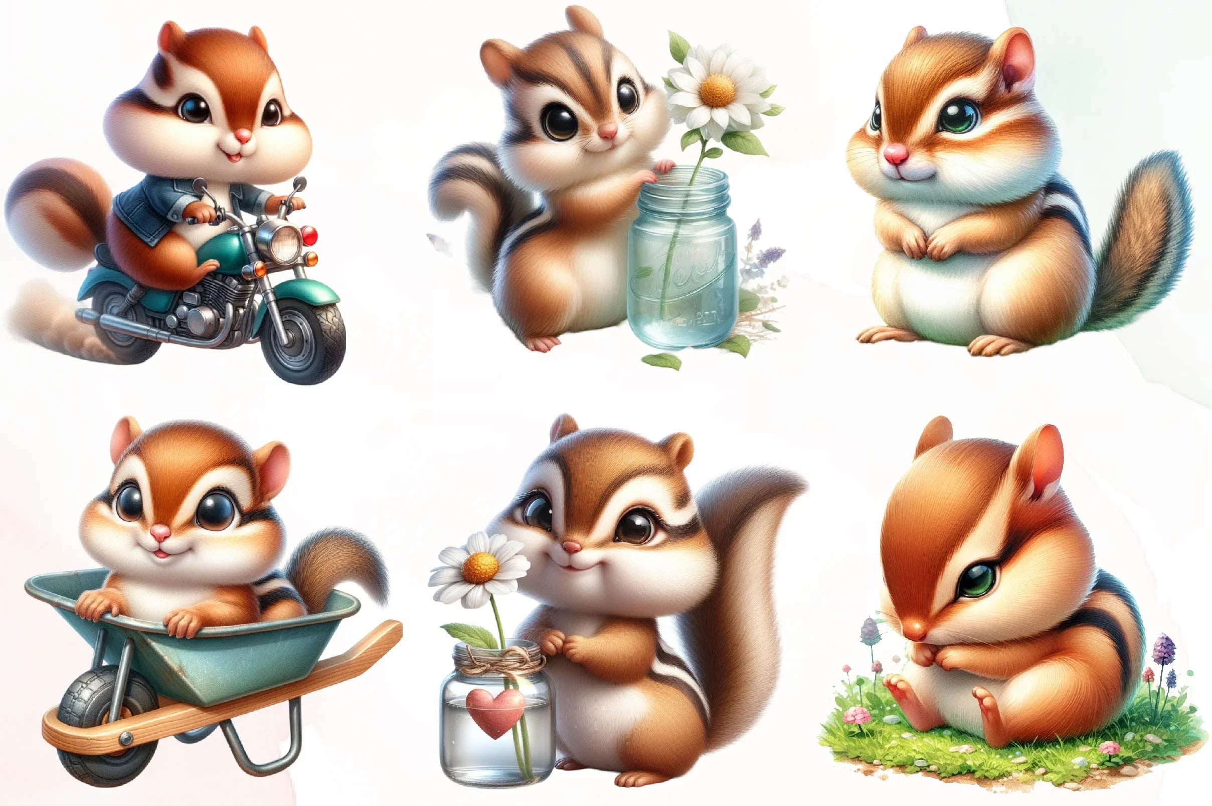 Spring Chipmunks Clipart Bundle - CraftNest - Digital Crafting and Art