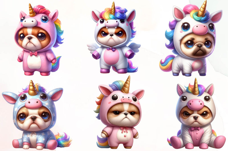 Unicorn Costume For Dogs Clipart Bundle - CraftNest - Digital Crafting and Art