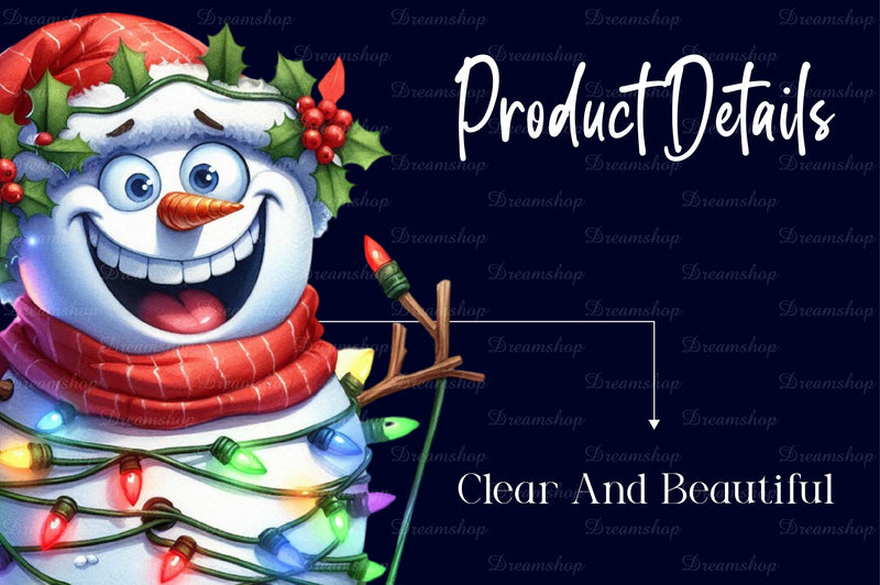 Funny Christmas Snowman Clipart Bundle - CraftNest - Digital Crafting and Art