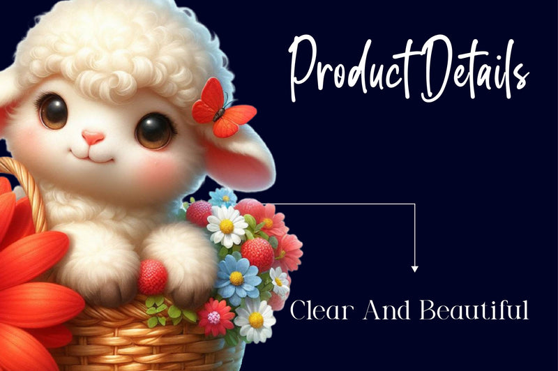 Cute Baby Lamb Clipart Bundle - CraftNest - Digital Crafting and Art