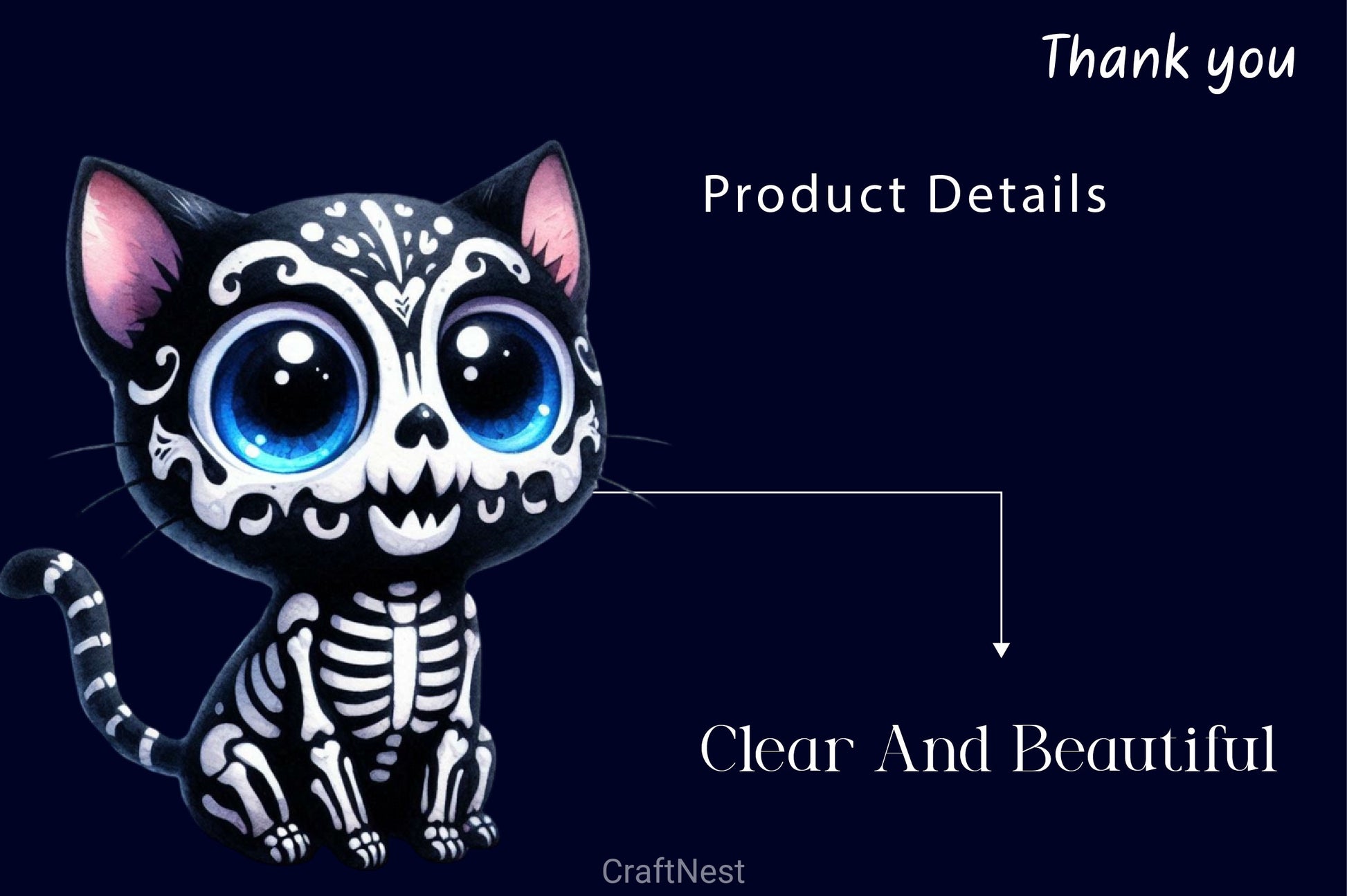 Skeleton Black Cat Clipart Bundle 2 - CraftNest - Digital Crafting and Art