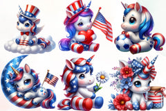 Patriotic Cute Unicorn Clipart Bundle - CraftNest - Digital Crafting and Art
