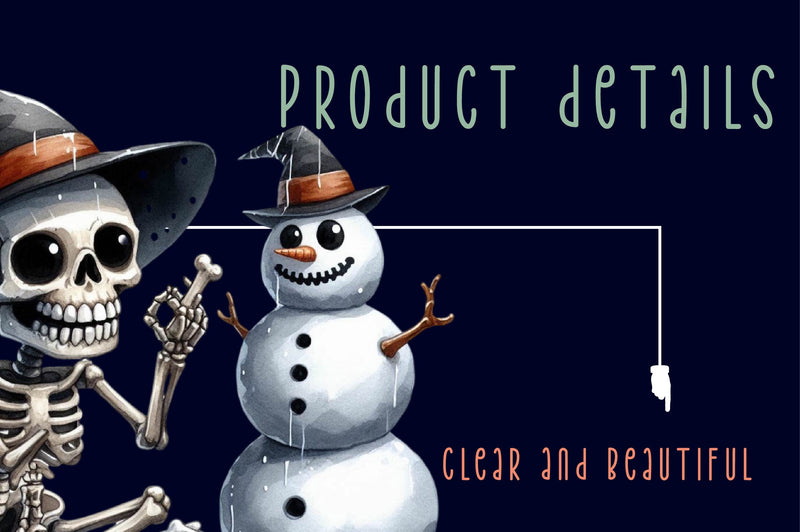 Funny Halloween Skeleton Snowman Clipart Bundle - CraftNest - Digital Crafting and Art