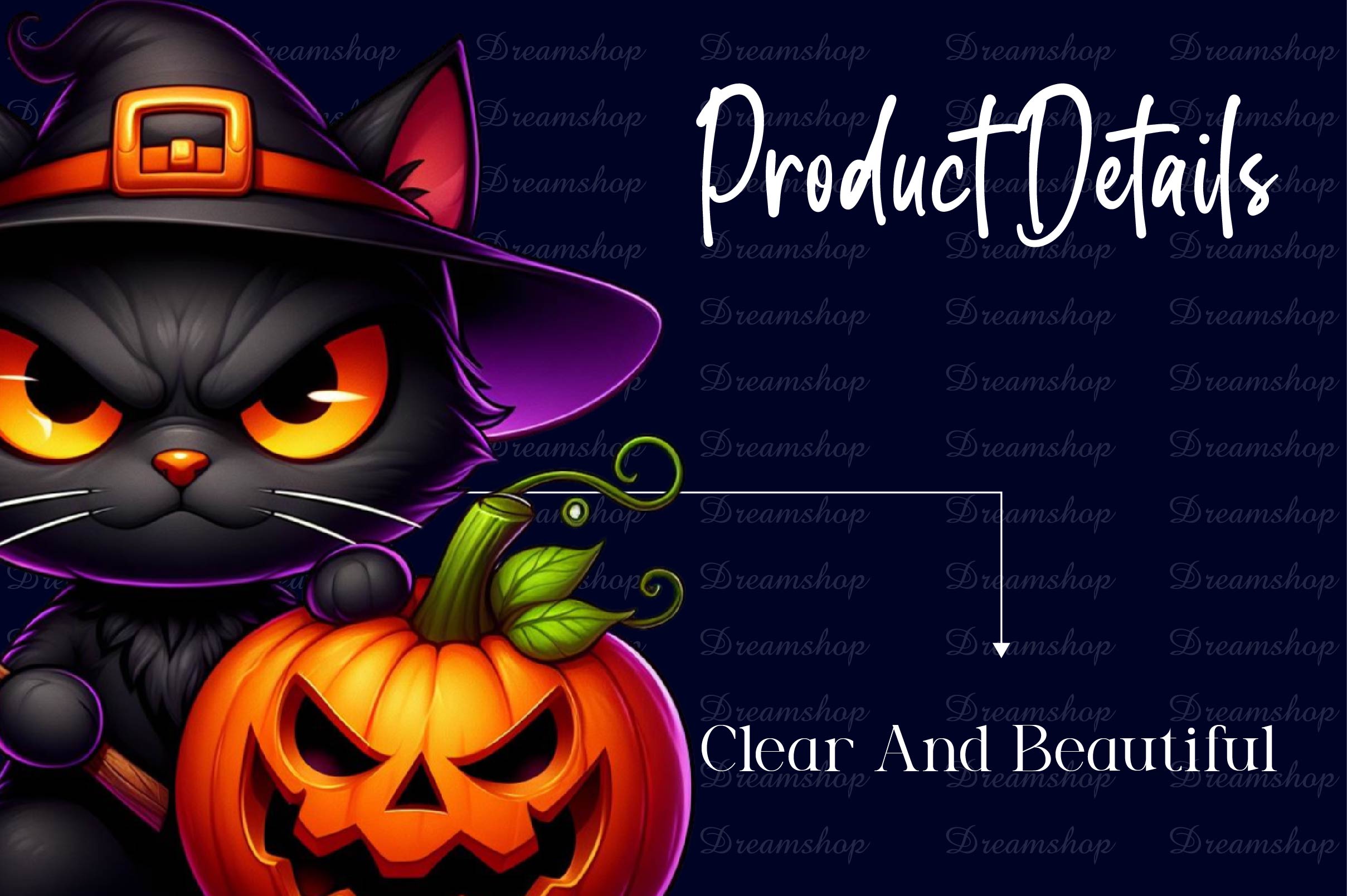 Halloween Black Cat With Pumpkin Clipart Bundle - CraftNest - Digital Crafting and Art
