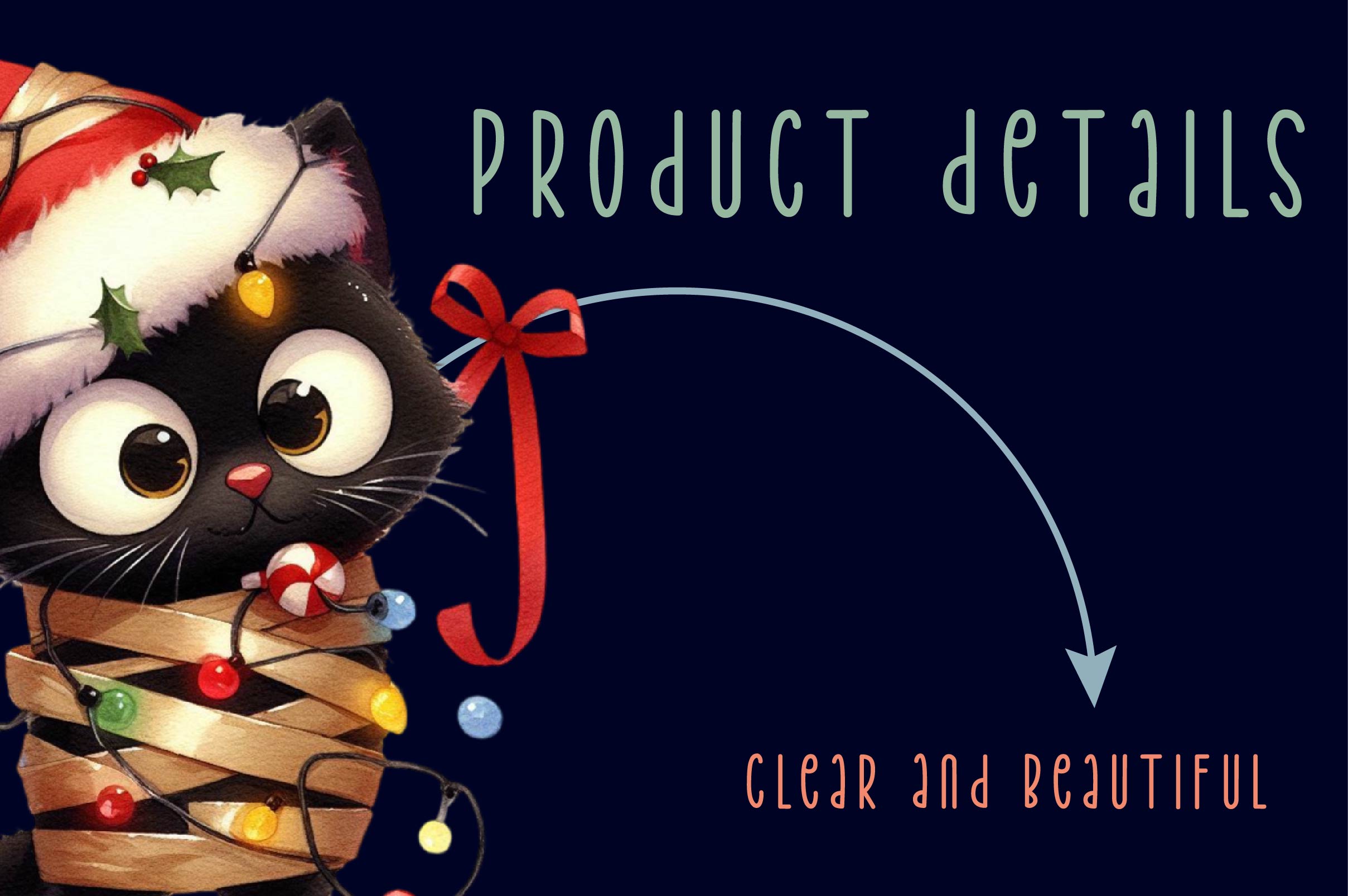 Funny Christmas Black Cat Clipart Bundle - CraftNest - Digital Crafting and Art