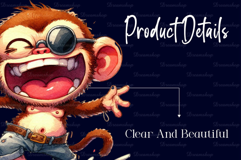 Quirky Monkey Clipart Bundle - CraftNest - Digital Crafting and Art