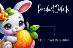 Crochet Bunny With Fruits Clipart Bundle - CraftNest - Digital Crafting and Art