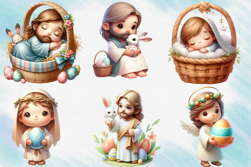 Cute Easter Jesus Clipart Bundle - CraftNest - Digital Crafting and Art