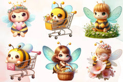 Cute Bee Clipart Bundle 1 - CraftNest - Digital Crafting and Art