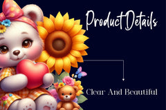 Sunflower Mama And Baby Bear Clipart Bundle - CraftNest - Digital Crafting and Art