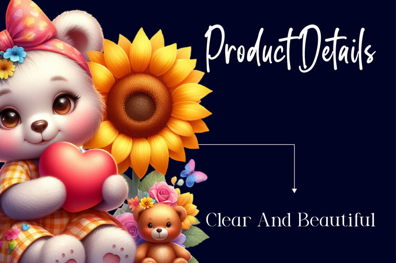 Sunflower Mama And Baby Bear Clipart Bundle - CraftNest - Digital Crafting and Art