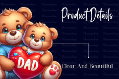 Father And Son Teddy Bear Clipart Bundle - CraftNest - Digital Crafting and Art