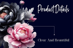 Black Pink And Silver Floral Clipart Bundle - CraftNest - Digital Crafting and Art