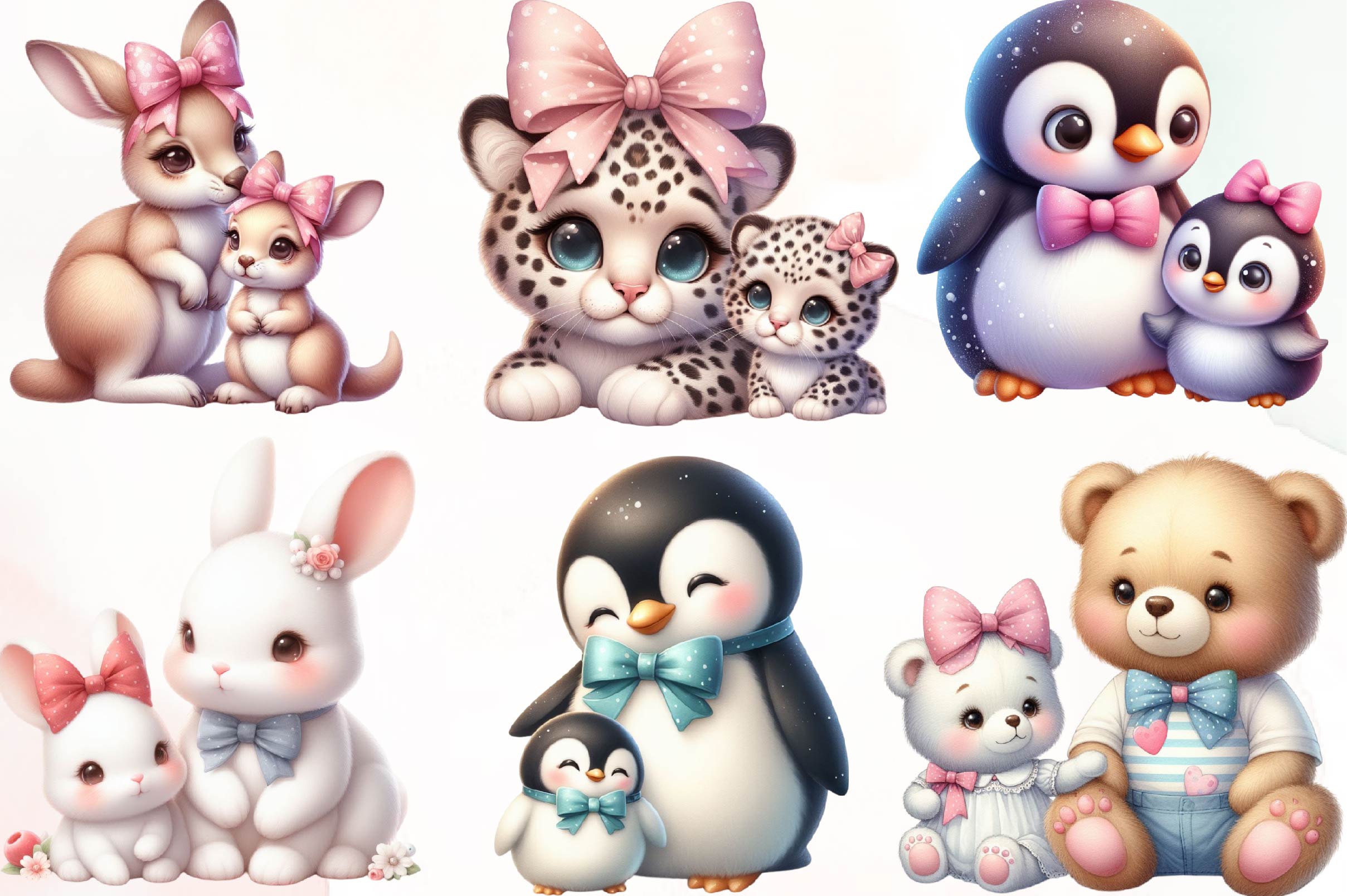 Mama And Baby Animal Clipart Bundle - CraftNest - Digital Crafting and Art