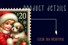 Christmas Girl Postage Stamps Clipart Bundle - CraftNest - Digital Crafting and Art