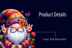 Cute Hippie Gnome Clipart Bundle - CraftNest - Digital Crafting and Art