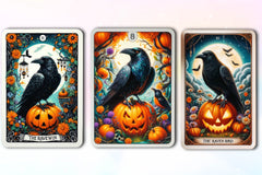 Halloween Raven Bird Tarot Card Clipart Bundle - CraftNest - Digital Crafting and Art