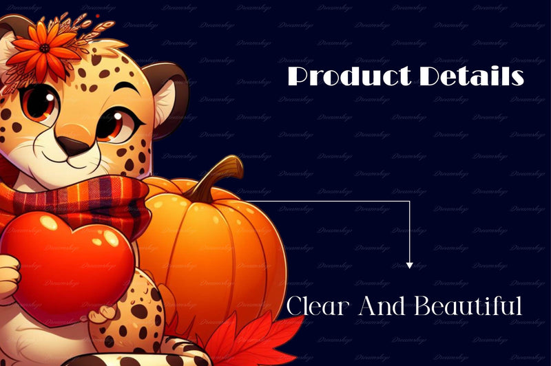 Autumn Cheetah Clipart Bundle - CraftNest - Digital Crafting and Art