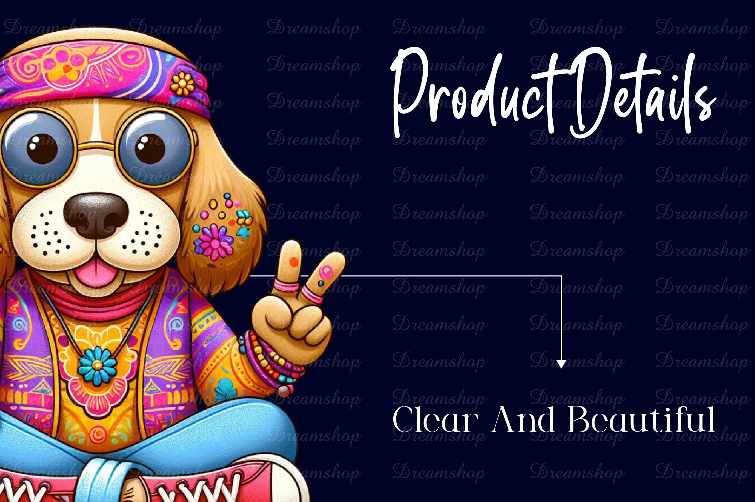 Hippie Dog Clipart Bundle - CraftNest - Digital Crafting and Art