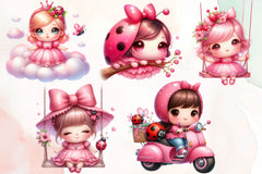 Cute Princess Ladybug Clipart Bundle - CraftNest - Digital Crafting and Art