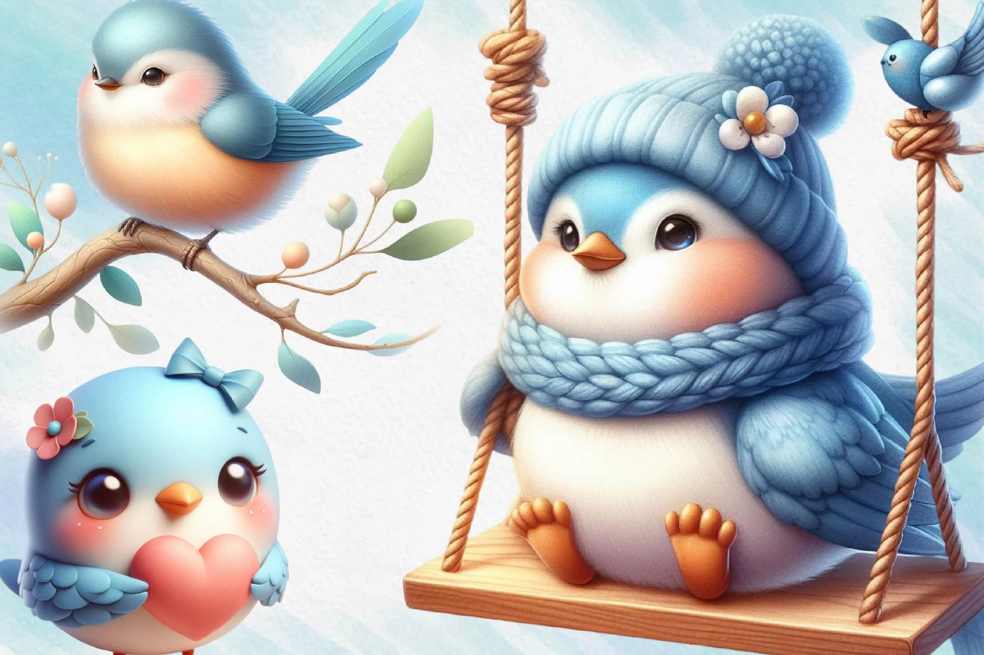 Crowned Spring Birds Clipart Bundle - CraftNest - Digital Crafting and Art